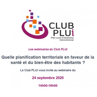 Club PLUi Webinaire du 24 septembre 2020 de 14h à 16h