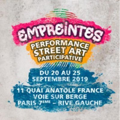 Affiche : Empreintes - performance street art participative - 11 quai Anatole France - Paris 7e