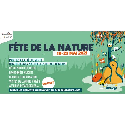 Fête de la nature du 19 au 23 mai 2021. Évènements gratuits. Partez à la découverte des richesses naturelles de vos régions : découvertes de sites, randonnées guidées, séances d'observation, visites de jardins privées, ateliers pédagogiques... Toutes les activités à retrouver sur le site de l'évènement.