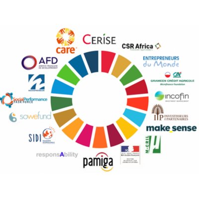 Le logo de l'association Cerise avec l'ensemble des entreprises sociales pour les ODD et l'Agenda 2030