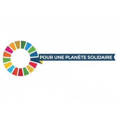Le logo des objectifs de développement durable est celui d'une signature avec le slogan "pour une planète solidaire''