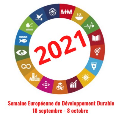Roue des 17 ODD, semaine européenne du développement durable du 18 septembre au 8 octobre 2021