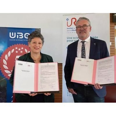l'Université de Bretagne Occidentale (UBO) et l'Institut de recherche pour le développement (IRD), ont signé un nouvel accord-cadre de coopération scientifique, pour une durée de quatre ans