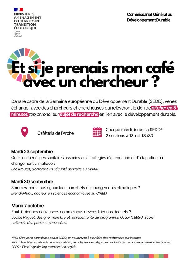 Café-Pitchs : Les évènements du Ministère de la Transition Ecologique pendant la SEDD 2025