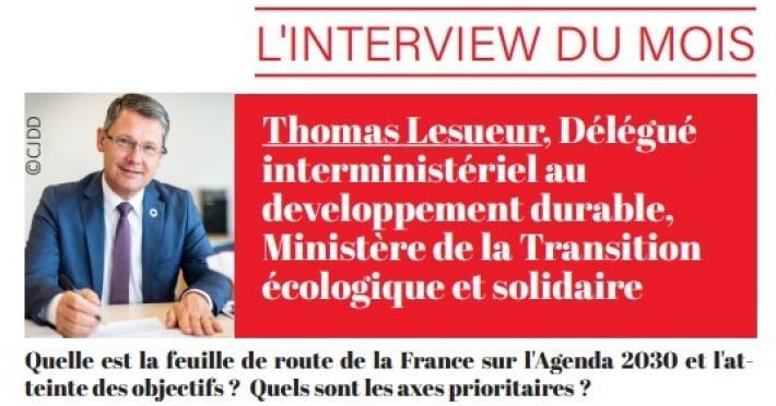 Couverture de News RSE présentant Thomas Lesueur, délégué interministériel au développement durable